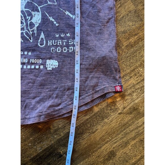 Tranquility Mayhem Pink Burnout Thermal Long Sleeve Men's Top Size Medium - Picture 8 of 8